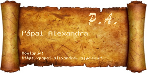 Pápai Alexandra névjegykártya