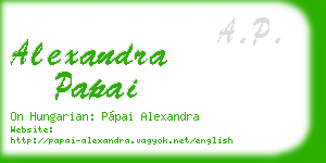 alexandra papai business card